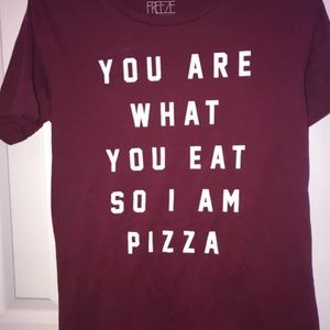 Maroon and whit shirt